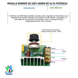 MÓDULO DIMMER 220V 4000W DE ALTA POTENCIA MÓDULO DIMMER 220V 4000W DE ALTA POTENCIA