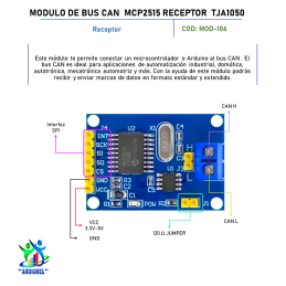 MODULO DE BUS CAN MCP2515 RECEPTOR TJA1050 MODULO DE BUS CAN MCP2515 RECEPTOR TJA1050