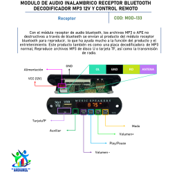 MODULO REPRODUCTOR  MP3 12V  RECEPTOR - BLUETOOTH - DECODIFICADOR CON CONTROL REMOTO MODULO REPRODUCTOR  MP3 12V  RECEPTOR - BLUETOOTH - DECODIFICADOR CON CONTROL REMOTO