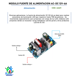 MODULO FUENTE DE ALIMETACION AC-DC 12V-6A MODULO FUENTE DE ALIMETACION AC-DC 12V-6A