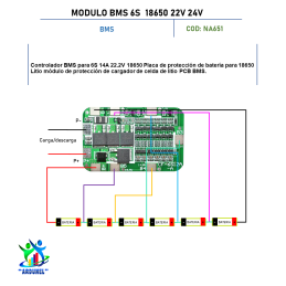 MODULO BMS 6S 18650 22V 24V MODULO BMS 6S 18650 22V 24V