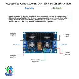 MODULO REGULADOR XL4016E1 DC 4-40v a DC1.25-36V 8A 200W MODULO REGULADOR XL4016E1 DC 4-40v a DC1.25-36V 8A 200W