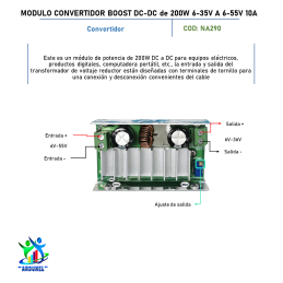 MODULO CONVERTIDOR BOOST DC-DC DE 200W 6-35V A 6-55V 10A MODULO CONVERTIDOR BOOST DC-DC DE 200W 6-35V A 6-55V 10A