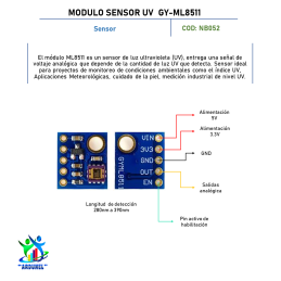 MODULO SENSOR UV GY-ML8511 MODULO SENSOR UV GY-ML8511