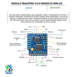 MODULO TB6612FNG V1.0.0 WeMos D1 MINI I2C MODULO TB6612FNG V1.0.0 WeMos D1 MINI I2C