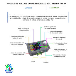 MODULO DE VOLTAJE CONVERTIDOR LCD VOLTIMETRO 30V 5A MODULO DE VOLTAJE CONVERTIDOR LCD VOLTIMETRO 30V 5A