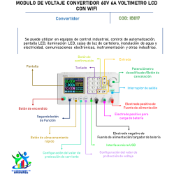 MODULO DE VOLTAJE CONVERTIDOR 60V 6A VOLTIMETRO LCD CON WIFI MODULO DE VOLTAJE CONVERTIDOR 60V 6A VOLTIMETRO LCD CON WIFI