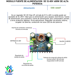 MODULO FUENTE DE ALIMENTACIÓN DC12-80V 600W DE ALTA POTENCIA MODULO FUENTE DE ALIMENTACIÓN DC12-80V 600W DE ALTA POTENCIA