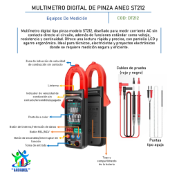 MULTIMETRO DIGITAL DE PINZA ANEG ST212
