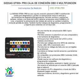 GODIAG GT100+PRO CAJA DE CONEXION OBD II MULTIFUNCION AUTOMOTRIZ