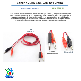 CABLE CAIMAN A BANANA ROJO Y NEGRO DE 1 METRO