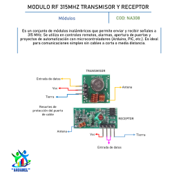 MODULO RF 315MHZ TRANSMISOR Y RECEPTOR