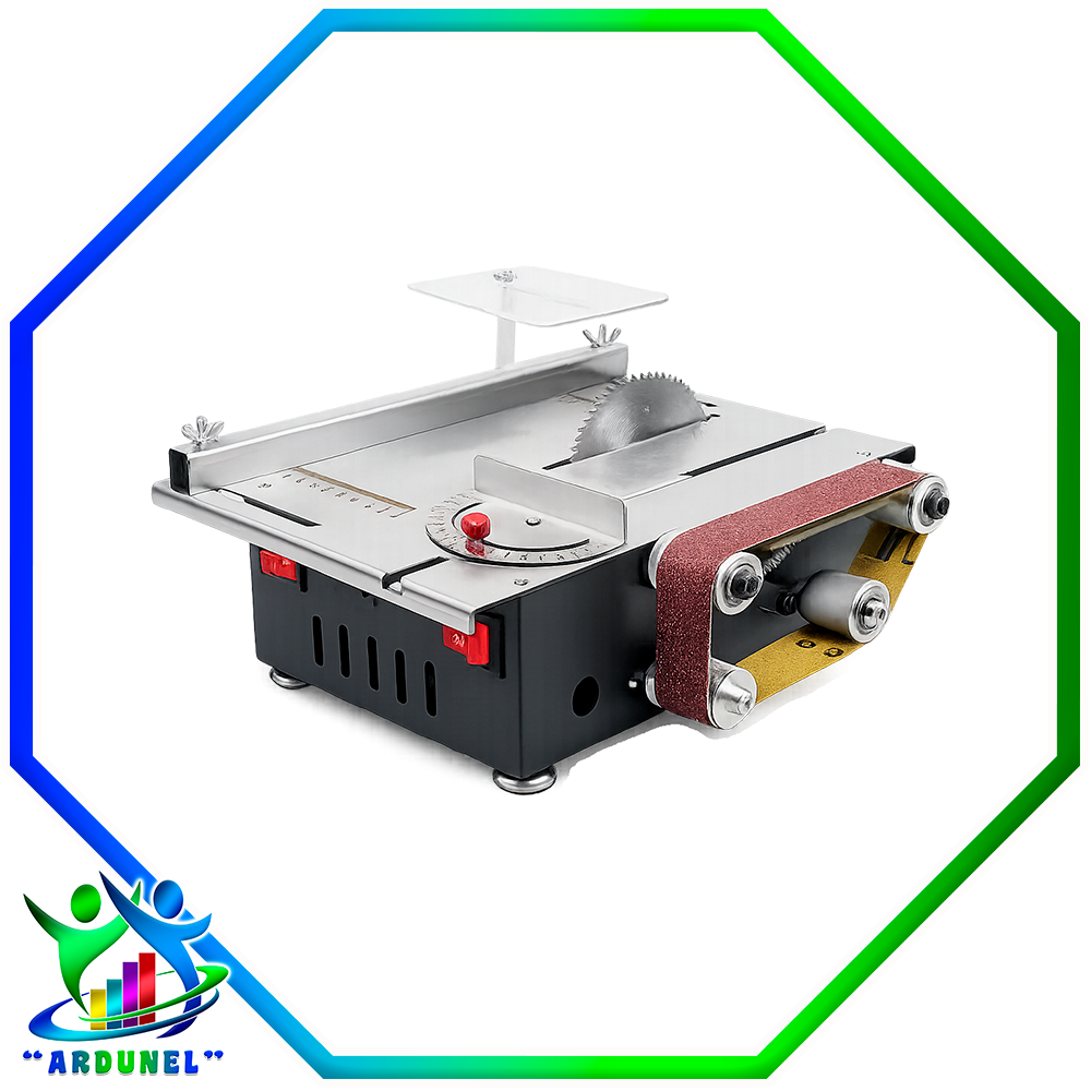 MINI CIERRA DE MESA CON LIJADORA DE BANDA DE 300W